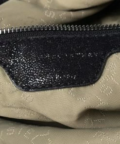 New 🥰 Stella McCartney Metallic Black Faux Suede Small Falabella Tote For 👩 Women 🎁 -Stella McCartney Shop luxury women stella mccartney used handbags p540936 012