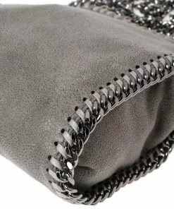 Promo 🔥 Stella McCartney Grey Faux Suede Tiny Falabella Shoulder Bag For 👩 Women ⌛ -Stella McCartney Shop luxury women stella mccartney used handbags p541657 001