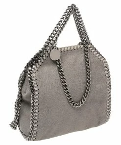 Promo 🔥 Stella McCartney Grey Faux Suede Tiny Falabella Shoulder Bag For 👩 Women ⌛ -Stella McCartney Shop luxury women stella mccartney used handbags p541657 006
