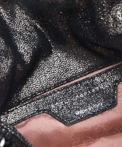 New 🌟 Stella McCartney Metallic Black Faux Leather Fringe Fallabella Crossbody Bag For 👩 Women 😍 -Stella McCartney Shop luxury women stella mccartney used handbags p542590 009