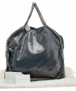 Buy ✔️ Stella McCartney Blue/Silver Laminated Faux Suede Small Falabella Tote For 👩 Women 😍 -Stella McCartney Shop luxury women stella mccartney used handbags p549909 002
