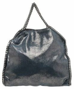 Buy ✔️ Stella McCartney Blue/Silver Laminated Faux Suede Small Falabella Tote For 👩 Women 😍 -Stella McCartney Shop luxury women stella mccartney used handbags p549909 003