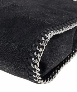 Best Pirce 🧨 Stella McCartney Black Faux Leather Tiny Falabella Shoulder Bag For 👩 Women ✨ -Stella McCartney Shop luxury women stella mccartney used handbags p550061 002