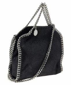 Best Pirce 🧨 Stella McCartney Black Faux Leather Tiny Falabella Shoulder Bag For 👩 Women ✨ -Stella McCartney Shop luxury women stella mccartney used handbags p550061 007