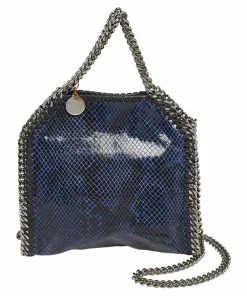 Brand new 🛒 Stella McCartney Black/Blue Faux Snakeskin Leather Tiny Falabella Tote For 👩 Women ✨