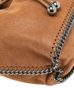 Flash Sale 💯 Stella McCartney Brown Faux Suede Falabella Drawstring Bucket Bag For 👩 Women ✔️ -Stella McCartney Shop luxury women stella mccartney used handbags p560602 006