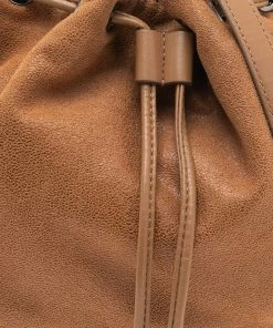 Flash Sale 💯 Stella McCartney Brown Faux Suede Falabella Drawstring Bucket Bag For 👩 Women ✔️ -Stella McCartney Shop luxury women stella mccartney used handbags p560602 008