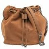 Flash Sale 💯 Stella McCartney Brown Faux Suede Falabella Drawstring Bucket Bag For 👩 Women ✔️ -Stella McCartney Shop luxury women stella mccartney used handbags p560602 009