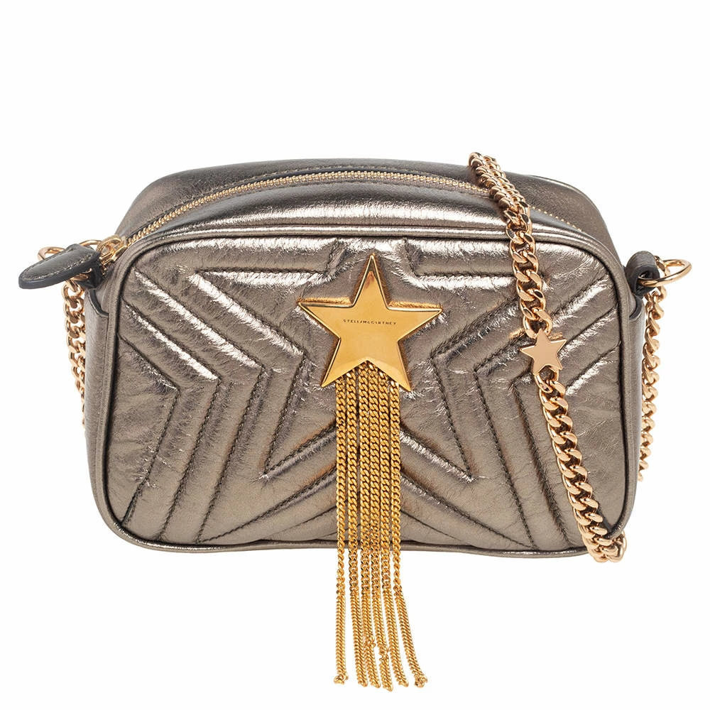 Wholesale ๐งจ Stella McCartney Metallic Olive Green Quilted Faux Leather Stella Star Crossbody Bag For ๐ฉ Women ๐ 3 Wholesale ๐งจ Stella McCartney Metallic Olive Green Quilted Faux Leather Stella Star Crossbody Bag For ๐ฉ Women ๐