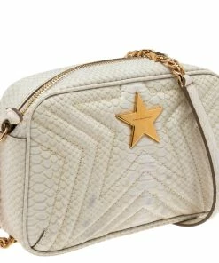 Brand new 😀 Stella McCartney White Python Embossed Faux Leather Star Crossbody Bag For 👩 Women 💯 -Stella McCartney Shop luxury women stella mccartney used handbags p561629 010