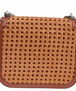 Discount 😉 Stella McCartney Copper/Tan Woven Faux Leather Falabella Box Shoulder Bag For 👩 Women ❤️ -Stella McCartney Shop luxury women stella mccartney used handbags p562387 003