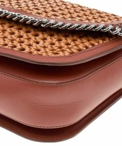 Discount 😉 Stella McCartney Copper/Tan Woven Faux Leather Falabella Box Shoulder Bag For 👩 Women ❤️ -Stella McCartney Shop luxury women stella mccartney used handbags p562387 006