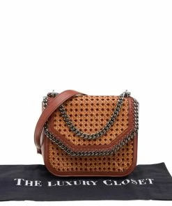 Discount 😉 Stella McCartney Copper/Tan Woven Faux Leather Falabella Box Shoulder Bag For 👩 Women ❤️ -Stella McCartney Shop luxury women stella mccartney used handbags p562387 009