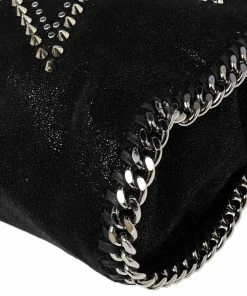 Best Sale 🤩 Stella McCartney Black Faux Suede Mini Falabella Star Studded Tote For 👩 Women 👏 -Stella McCartney Shop luxury women stella mccartney used handbags p566544 005