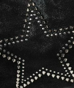 Best Sale 🤩 Stella McCartney Black Faux Suede Mini Falabella Star Studded Tote For 👩 Women 👏 -Stella McCartney Shop luxury women stella mccartney used handbags p566544 006