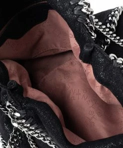 Best Sale 🤩 Stella McCartney Black Faux Suede Mini Falabella Star Studded Tote For 👩 Women 👏 -Stella McCartney Shop luxury women stella mccartney used handbags p566544 011