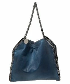 Best reviews of 🎉 Stella McCartney Blue Faux Leather Small Falabella Tote For 👩 Women 💯