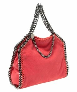 Brand new 🧨 Stella McCartney Orange Faux Suede Mini Falabella Tote For 👩 Women ⭐ -Stella McCartney Shop luxury women stella mccartney used handbags p570023 011