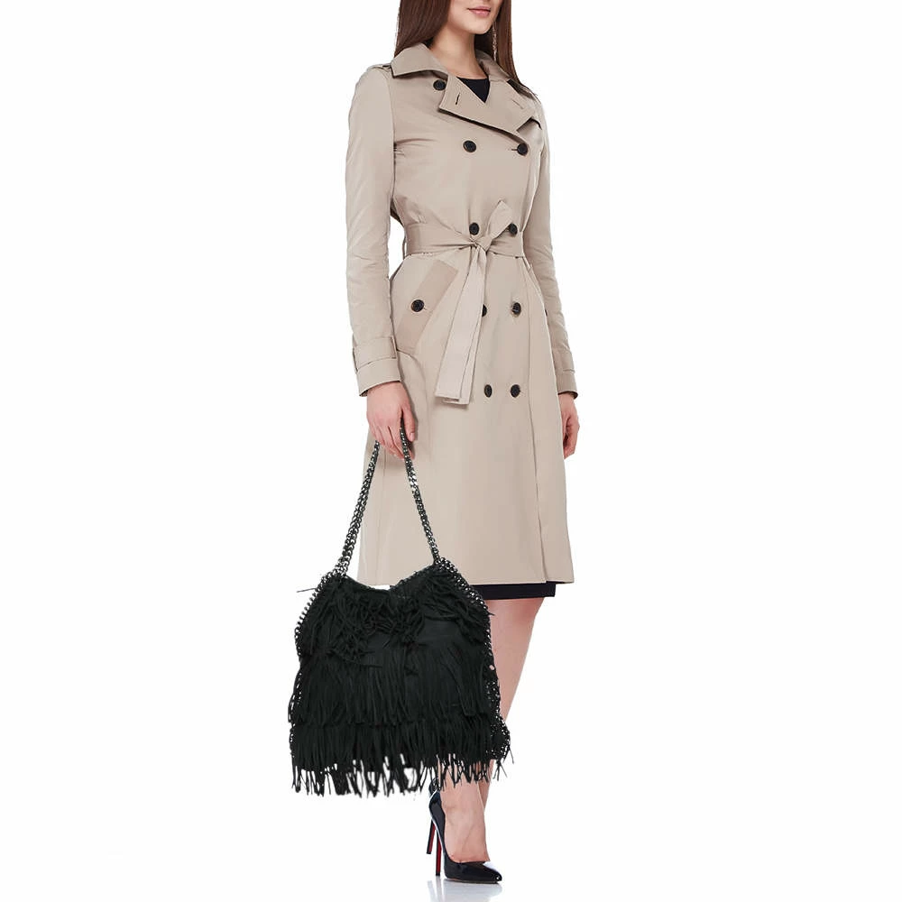 Coupon 🔔 Stella McCartney Black Faux Suede Falabella Tote For 👩 Women 😉 4 Coupon 🔔 Stella McCartney Black Faux Suede Falabella Tote For 👩 Women 😉 - Image 2