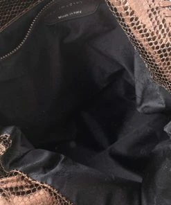 Coupon 🎉 Stella McCartney Metallic Brown Faux Snakeskin Leather Small Falabella Tote For 👩 Women 🌟 -Stella McCartney Shop luxury women stella mccartney used handbags p574733 011