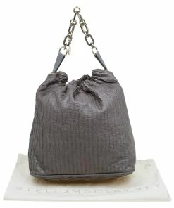 Buy 💯 Stella McCartney Grey Faux Leather Slouchy Hobo For 👩 Women ⭐ -Stella McCartney Shop luxury women stella mccartney used handbags p57531 0017