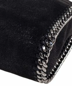 Cheapest 👍 Stella McCartney Black Faux Suede Mini Falabella Tote For 👩 Women 🌟 -Stella McCartney Shop luxury women stella mccartney used handbags p589182 002