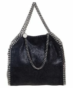 Cheapest 👍 Stella McCartney Black Faux Suede Mini Falabella Tote For 👩 Women 🌟