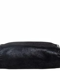 Cheapest 👍 Stella McCartney Black Faux Suede Mini Falabella Tote For 👩 Women 🌟 -Stella McCartney Shop luxury women stella mccartney used handbags p589182 011
