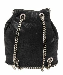 Brand new 😍 Stella McCartney Black Faux Leather Falabella Mini 🎒 Backpack For 👩 Women ✨ -Stella McCartney Shop luxury women stella mccartney used handbags p590265 006