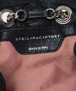 Brand new 😍 Stella McCartney Black Faux Leather Falabella Mini 🎒 Backpack For 👩 Women ✨ -Stella McCartney Shop luxury women stella mccartney used handbags p590265 010