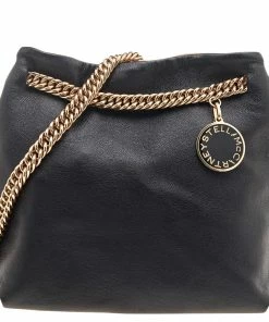 Deals 👏 Stella McCartney Black Faux Leather Noma Shoulder Bag For 👩 Women 🎁