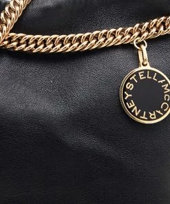 Deals 👏 Stella McCartney Black Faux Leather Noma Shoulder Bag For 👩 Women 🎁 -Stella McCartney Shop luxury women stella mccartney used handbags p592862 006