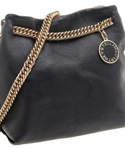 Deals 👏 Stella McCartney Black Faux Leather Noma Shoulder Bag For 👩 Women 🎁 -Stella McCartney Shop luxury women stella mccartney used handbags p592862 008