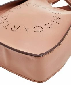New 🥰 Stella McCartney Beige Faux Leather Mini Perforated Logo Crossbody Bag For 👩 Women 🎉 -Stella McCartney Shop luxury women stella mccartney used handbags p594529 006