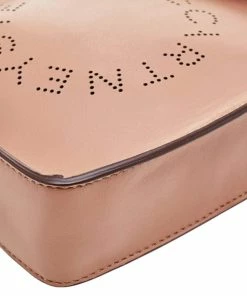 New 🥰 Stella McCartney Beige Faux Leather Mini Perforated Logo Crossbody Bag For 👩 Women 🎉 -Stella McCartney Shop luxury women stella mccartney used handbags p594529 007