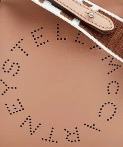 New 🥰 Stella McCartney Beige Faux Leather Mini Perforated Logo Crossbody Bag For 👩 Women 🎉 -Stella McCartney Shop luxury women stella mccartney used handbags p594529 009