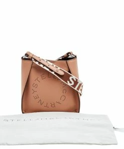 New 🥰 Stella McCartney Beige Faux Leather Mini Perforated Logo Crossbody Bag For 👩 Women 🎉 -Stella McCartney Shop luxury women stella mccartney used handbags p594529 010