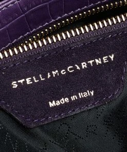 Coupon 🤩 Stella McCartney Purple Faux Crocodile Leather Flap Crossbody Bag For 👩 Women ❤️ -Stella McCartney Shop luxury women stella mccartney used handbags p598106 006