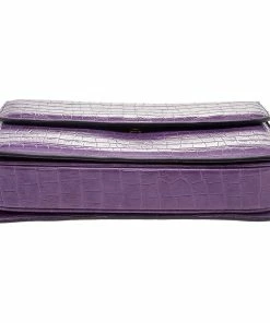 Coupon 🤩 Stella McCartney Purple Faux Crocodile Leather Flap Crossbody Bag For 👩 Women ❤️ -Stella McCartney Shop luxury women stella mccartney used handbags p598106 007