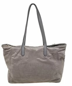 Flash Sale 🧨 Stella McCartney Grey Faux Leather Falabella Shopper Tote For 👩 Women 😉 -Stella McCartney Shop luxury women stella mccartney used handbags p600606 011