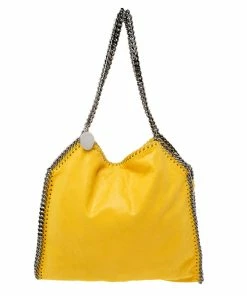 Budget 💯 Stella McCartney Yellow Faux Suede Small Falabella Tote For 👩 Women 🔔