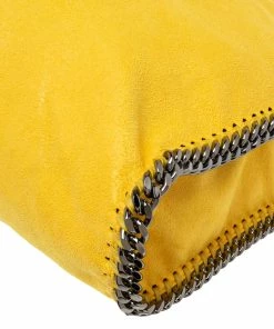 Budget 💯 Stella McCartney Yellow Faux Suede Small Falabella Tote For 👩 Women 🔔 -Stella McCartney Shop luxury women stella mccartney used handbags p602294 008