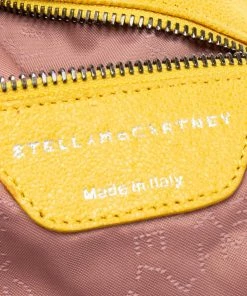 Budget 💯 Stella McCartney Yellow Faux Suede Small Falabella Tote For 👩 Women 🔔 -Stella McCartney Shop luxury women stella mccartney used handbags p602294 010
