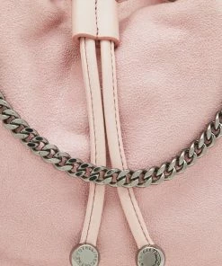 Outlet ❤️ Stella McCartney Pink Faux Suede Micro Falabella Drawstring Bucket Bag For 👩 Women ❤️ -Stella McCartney Shop luxury women stella mccartney used handbags p608788 004