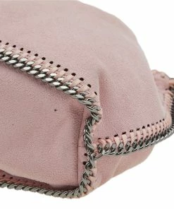 Outlet ❤️ Stella McCartney Pink Faux Suede Micro Falabella Drawstring Bucket Bag For 👩 Women ❤️ -Stella McCartney Shop luxury women stella mccartney used handbags p608788 010