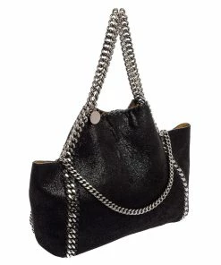 New 😉 Stella Mccartney Black Faux Suede Reversible Falabella Tote For 👩 Women 👏 -Stella McCartney Shop luxury women stella mccartney used handbags p610960 002