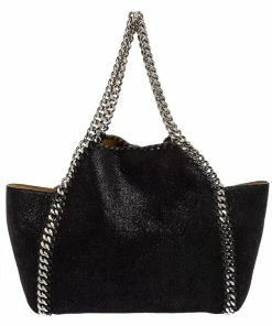 New 😉 Stella Mccartney Black Faux Suede Reversible Falabella Tote For 👩 Women 👏 -Stella McCartney Shop luxury women stella mccartney used handbags p610960 003
