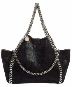 New 😉 Stella Mccartney Black Faux Suede Reversible Falabella Tote For 👩 Women 👏
