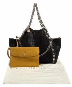 New 😉 Stella Mccartney Black Faux Suede Reversible Falabella Tote For 👩 Women 👏 -Stella McCartney Shop luxury women stella mccartney used handbags p610960 006