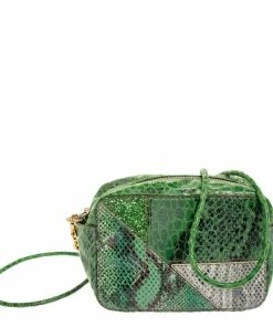 Best reviews of ⌛ Stella McCartney Green Faux Python Effect Suede And Glitter Crossbody Bag For 👩 Women 🌟